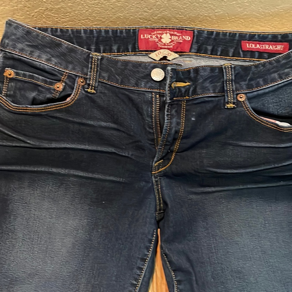 Lucky dark wash jeans. Lola straight